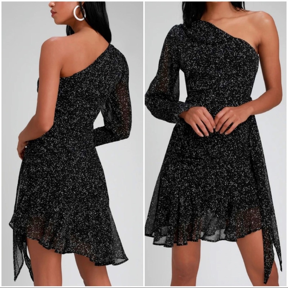 NWT Honey Punch Black One-Sleeve Dress